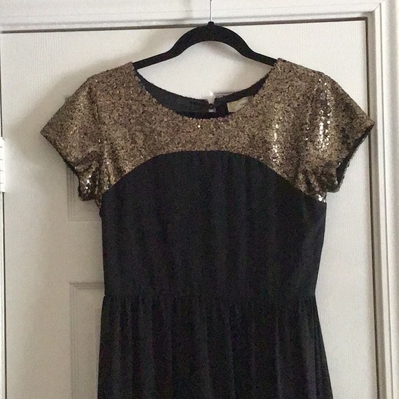 Black With Golf Sequin Full Length Dress - Picture 1 of 2